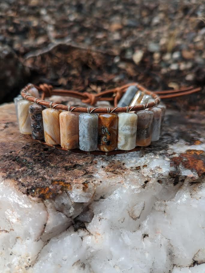 Walnut Canyon Bracelet (Cylinder/ Saginite) | BwithNature Designs