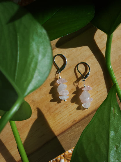 Trail-Tested Adventure Earrings | Rose Quartz