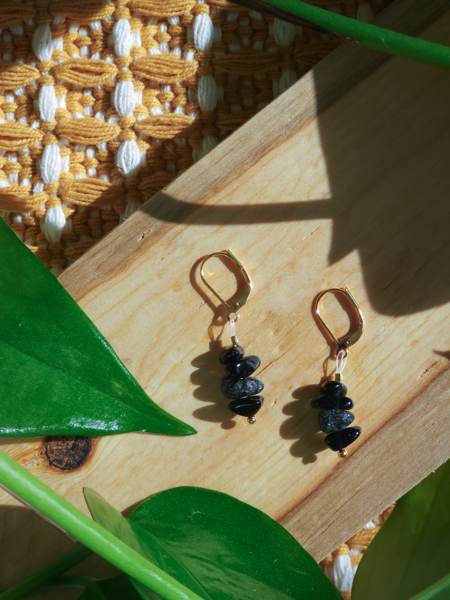 Trail-Tested Adventure Earrings | Obsidian 14k Gold Plated