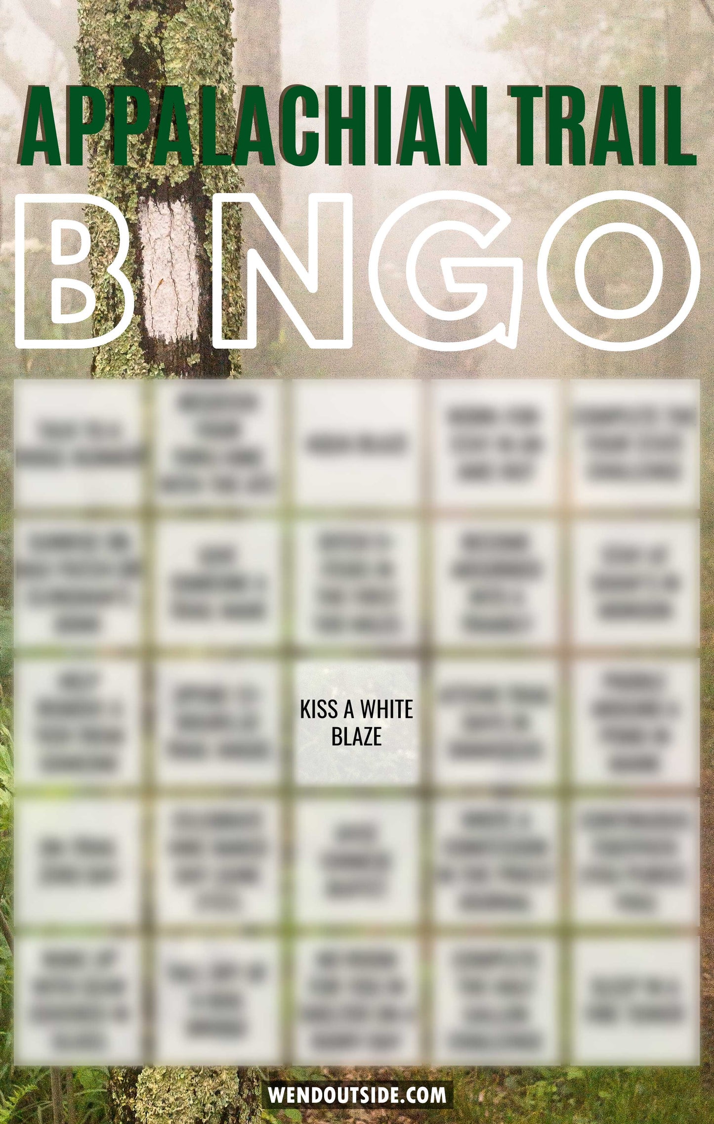 Appalachian Trail BINGO Sticker