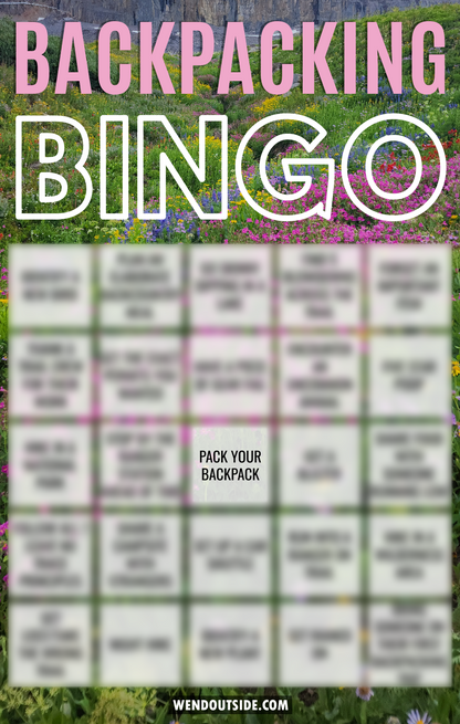 Backpacking BINGO Stickers