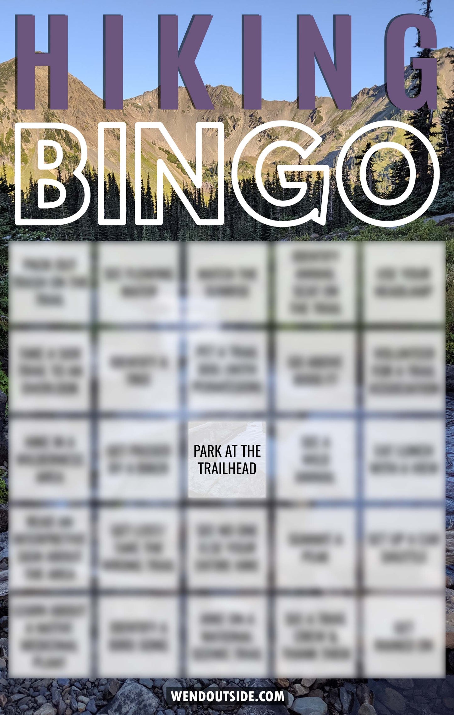 Hiking BINGO Sticker